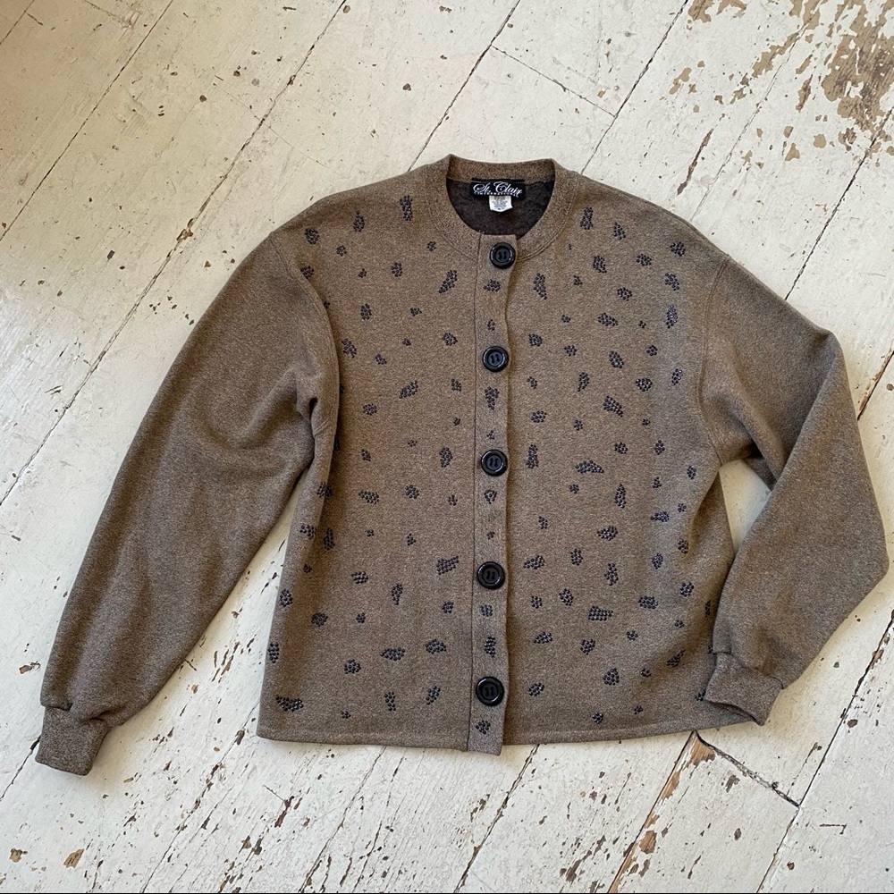 Vintage Y2K St. Clair International Jeweled Heather Cardigan